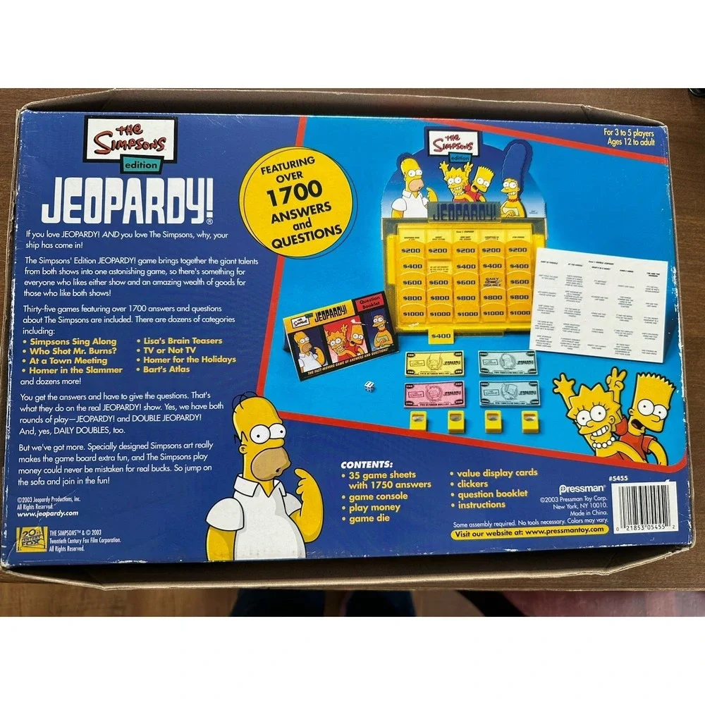Simpsons jeopardy game
